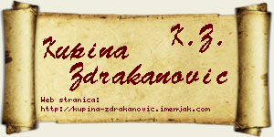 Kupina Ždrakanović vizit kartica